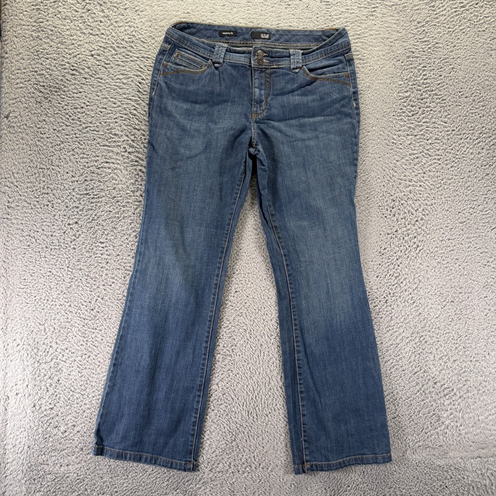 A.n.a Jeans Womens 12 Blue Cotton Denim Bootcut Travel Workwear Faded Stretch